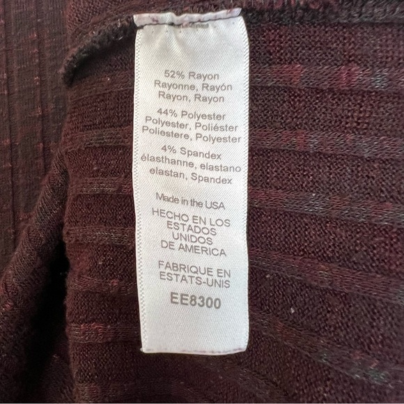 Michael Stars Rib Cowlneck Long Sleeve Top Burgundy Red Small Cozy Contemporary - Picture 4 of 4